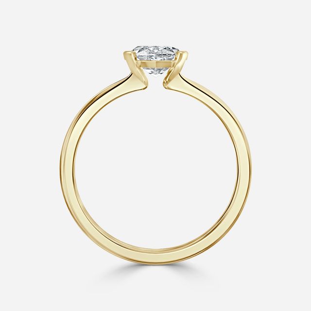 Avian Yellow Gold Bezel Set Modern Engagement Ring