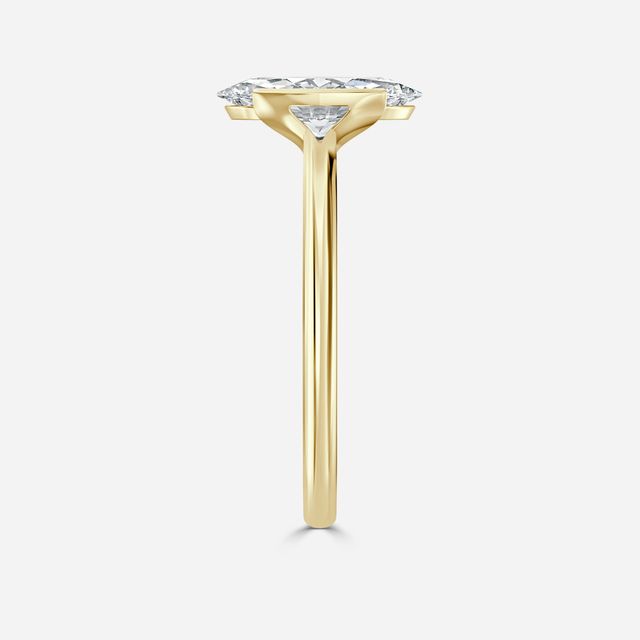 Avian Yellow Gold Bezel Set Modern Engagement Ring