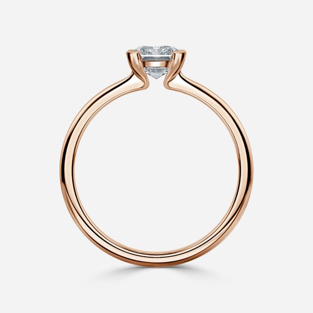 Avian Rose Gold Bezel Set Modern Engagement Ring