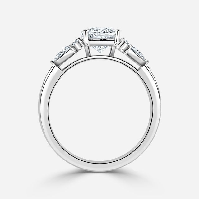 Nanami Platinum Trilogy Cluster Engagment Ring