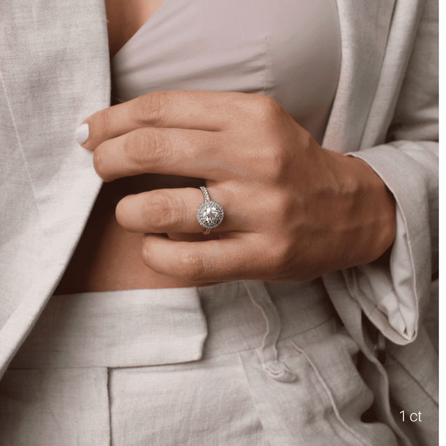 Isoke Platinum Halo Engagement Ring