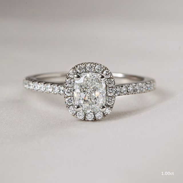 Maya White Gold Halo Engagement Ring