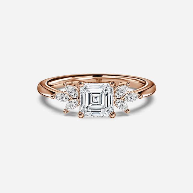 Adriana Rose Gold Flower Engagement Ring
