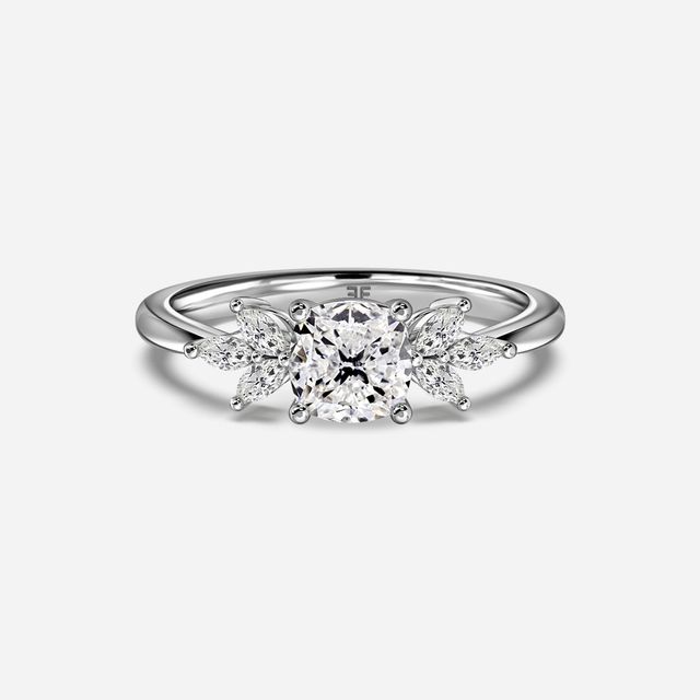 Adriana White Gold Flower Engagement Ring