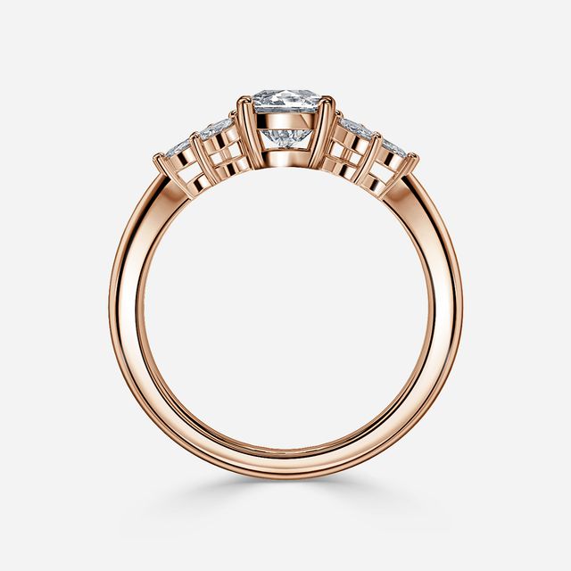 Adriana Rose Gold Flower Engagement Ring