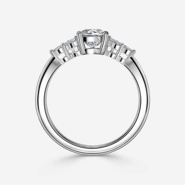 Adriana White Gold Flower Engagement Ring