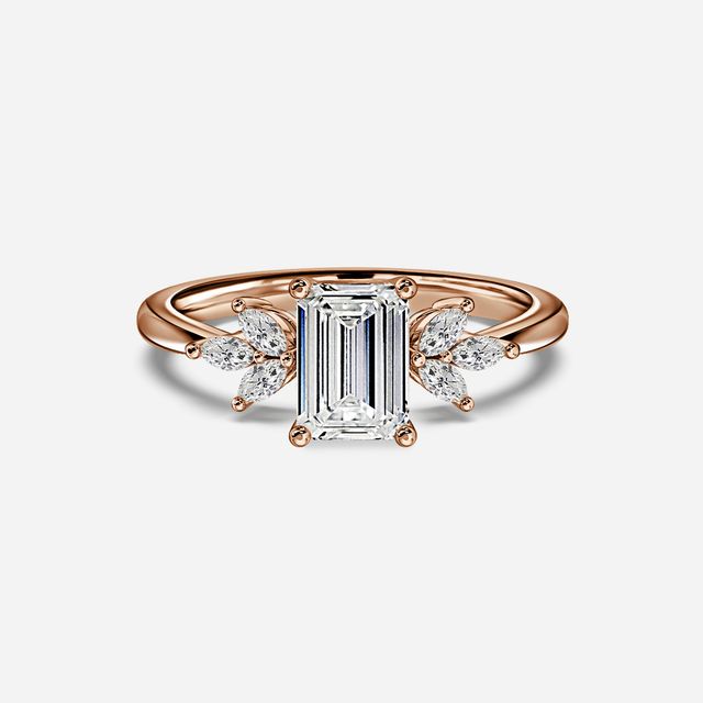 Adriana Rose Gold Flower Engagement Ring