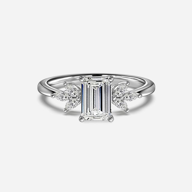 Adriana White Gold Flower Engagement Ring