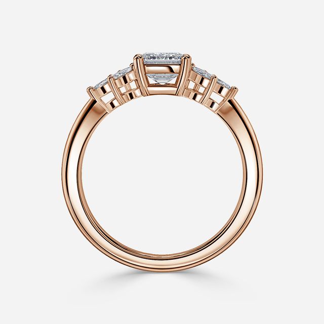 Adriana Rose Gold Flower Engagement Ring