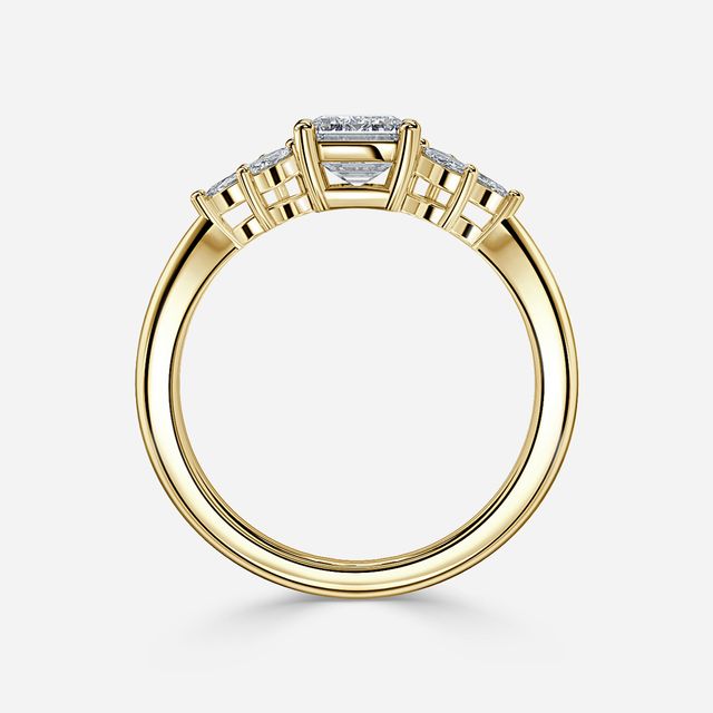 Adriana Yellow Gold Trilogy Engagement Ring