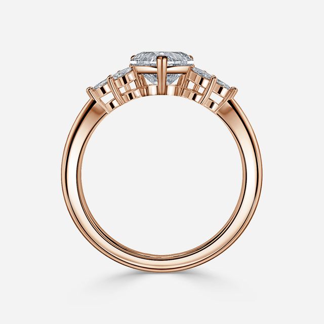 Adriana Rose Gold Flower Engagement Ring