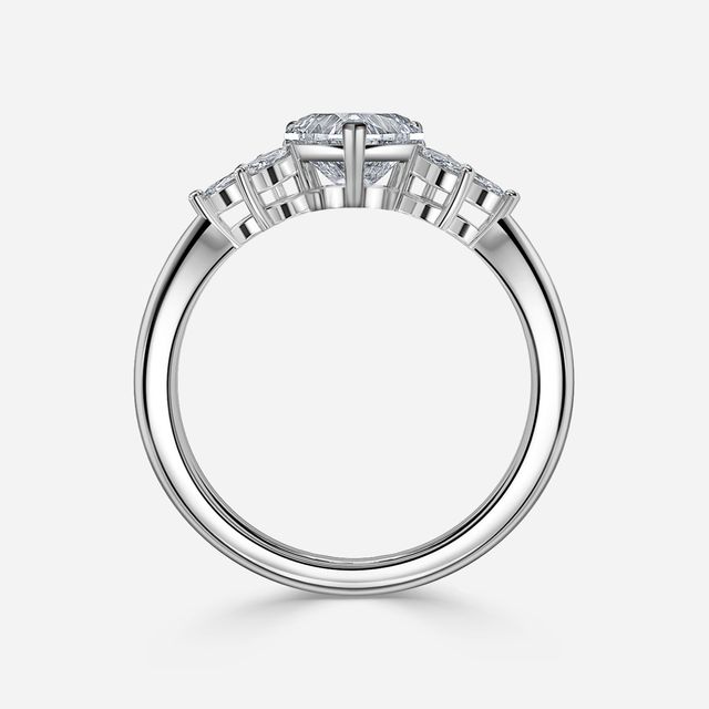 Adriana Platinum Flower Engagement Ring