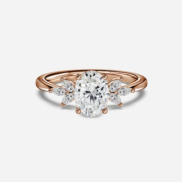 Adriana Rose Gold Flower Engagement Ring