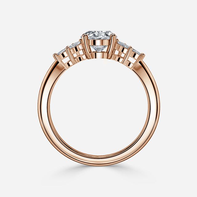 Adriana Rose Gold Flower Engagement Ring