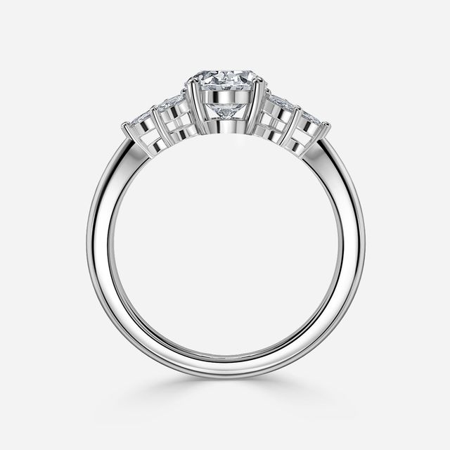 Adriana White Gold Flower Engagement Ring