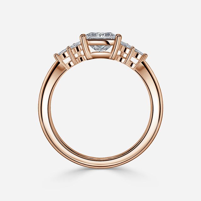 Adriana Rose Gold Flower Engagement Ring