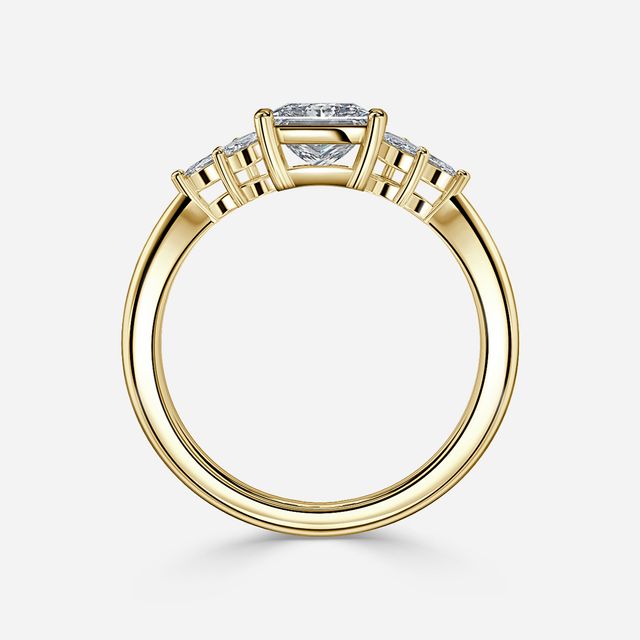 Adriana Yellow Gold Trilogy Engagement Ring