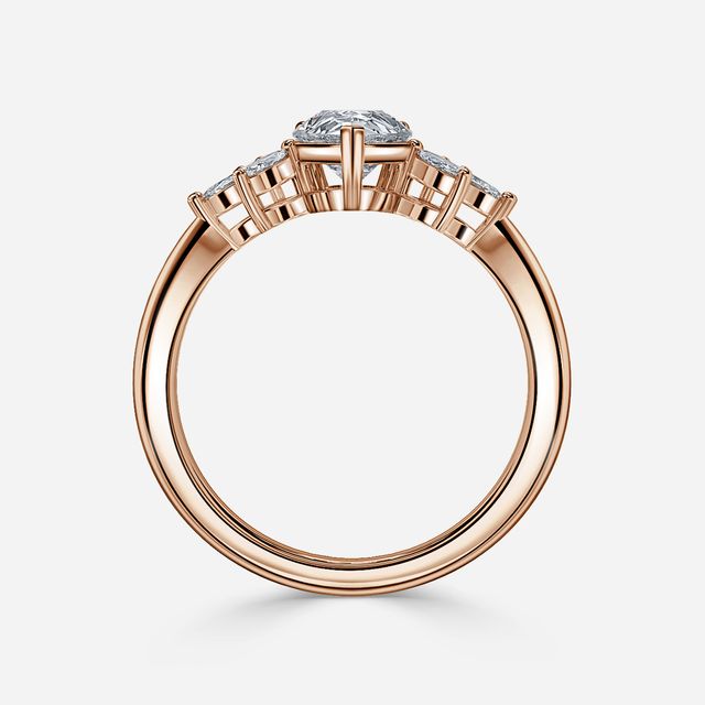 Adriana Rose Gold Flower Engagement Ring
