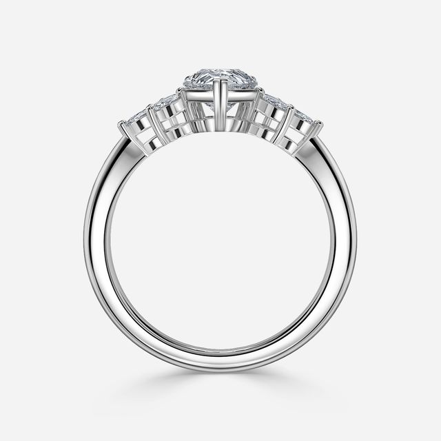 Adriana Platinum Flower Engagement Ring