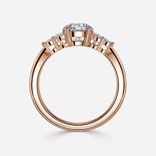 Adriana Rose Gold Flower Engagement Ring