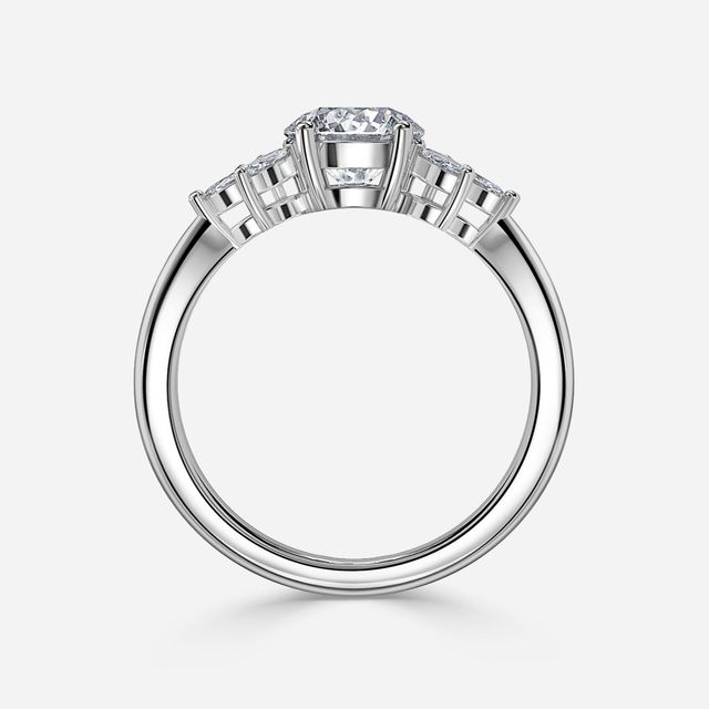 Adriana White Gold Trilogy Engagement Ring