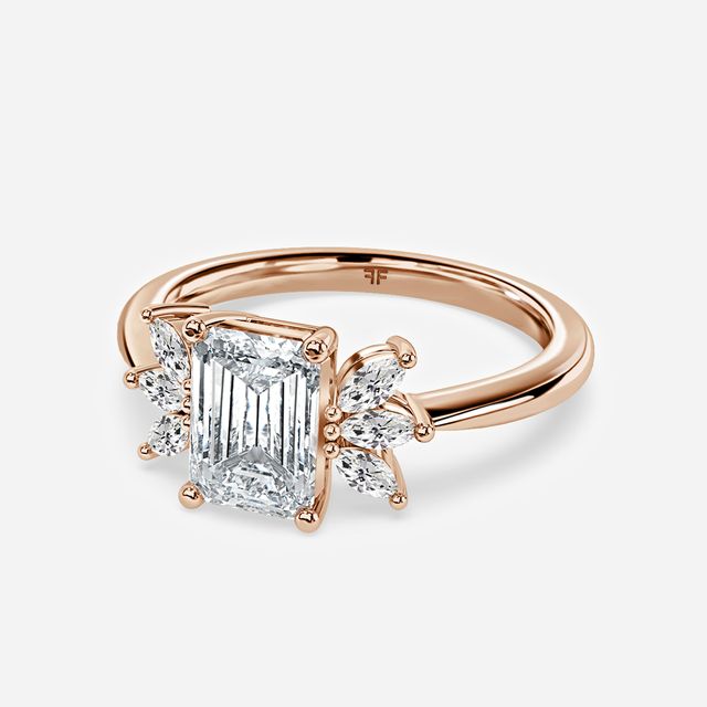 Enaya Rose Gold Cluster Engagement Ring