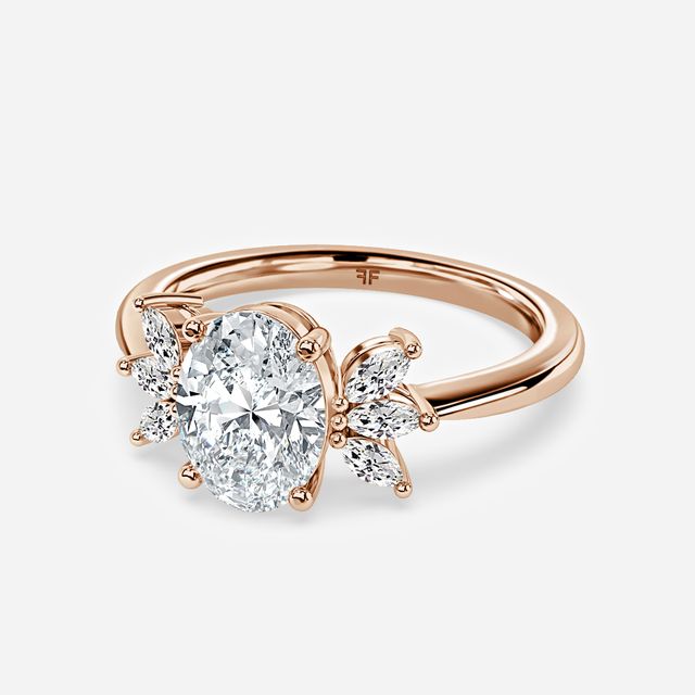 Enaya Rose Gold Cluster Engagement Ring