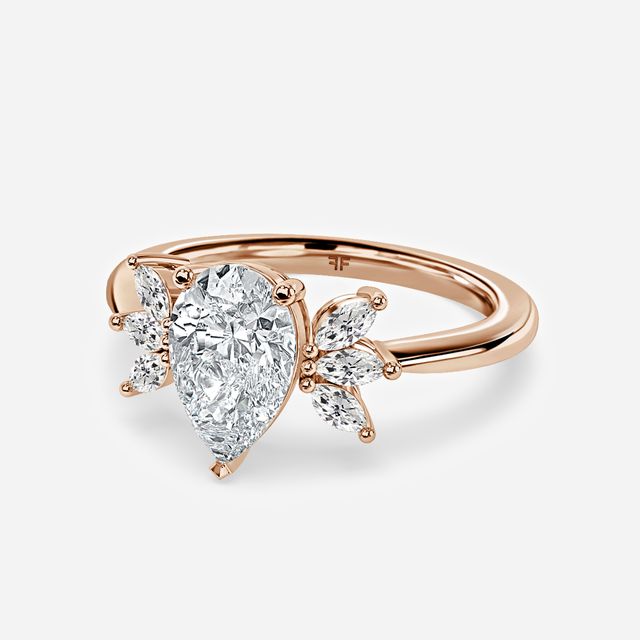 Enaya Rose Gold Cluster Engagement Ring