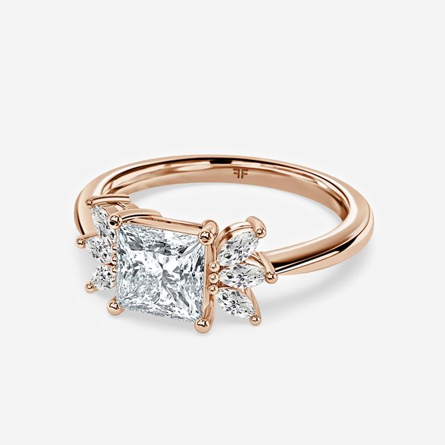Enaya Rose Gold Cluster Engagement Ring
