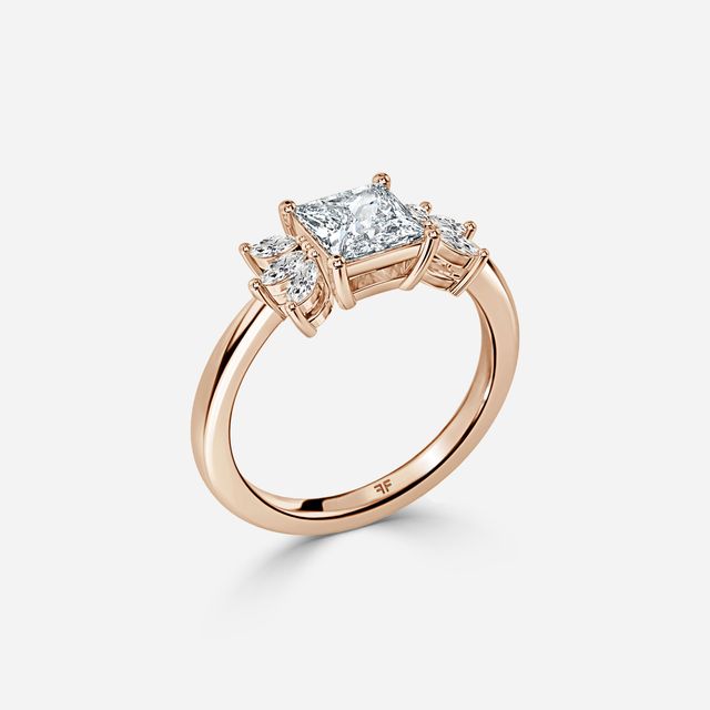 Enaya Rose Gold Cluster Engagement Ring