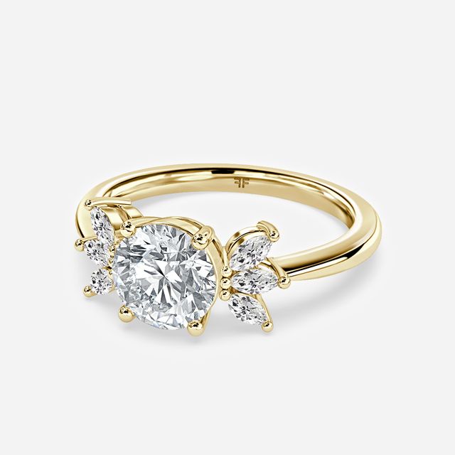Enaya Yellow Gold Cluster Engagement Ring