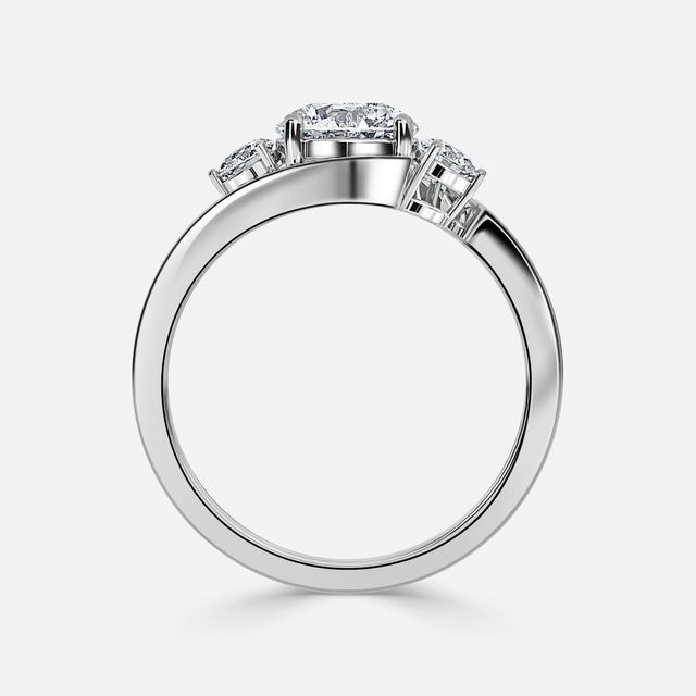 Demi Platinum Unique Engagement Ring