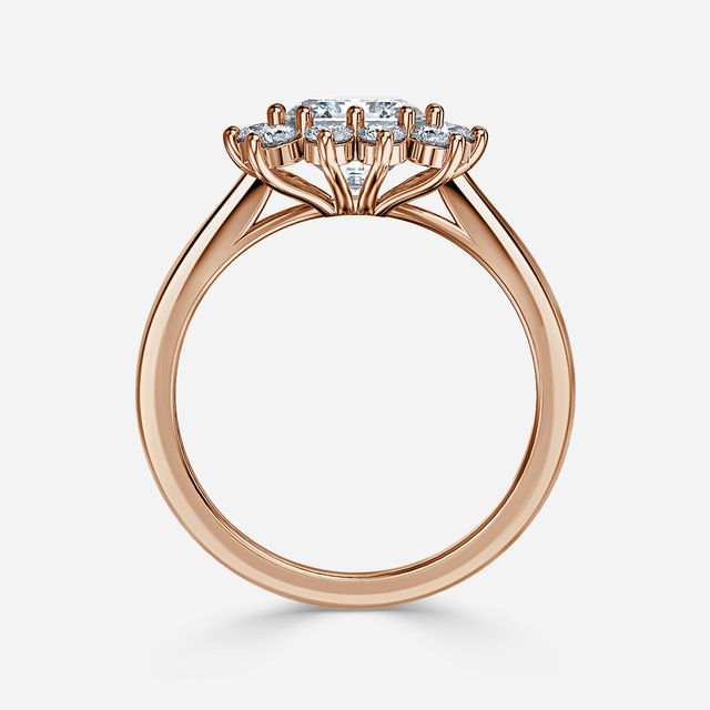 Diana Rose Gold Cluster Engagement Ring