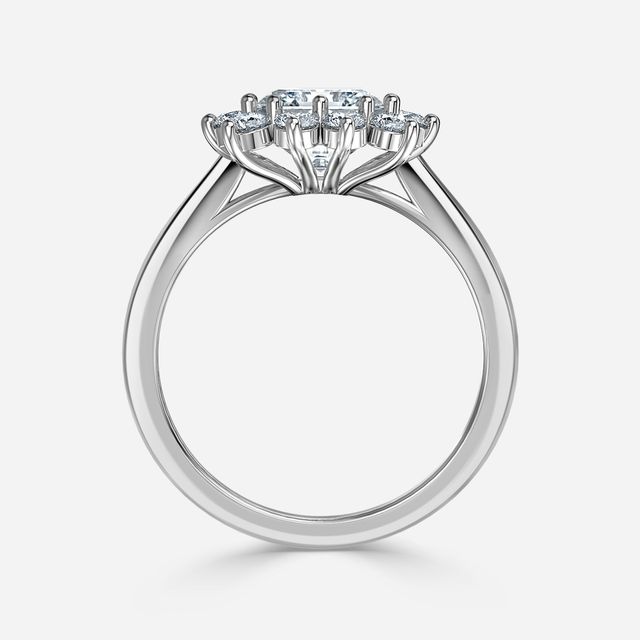 Diana White Gold Cluster Engagement Ring