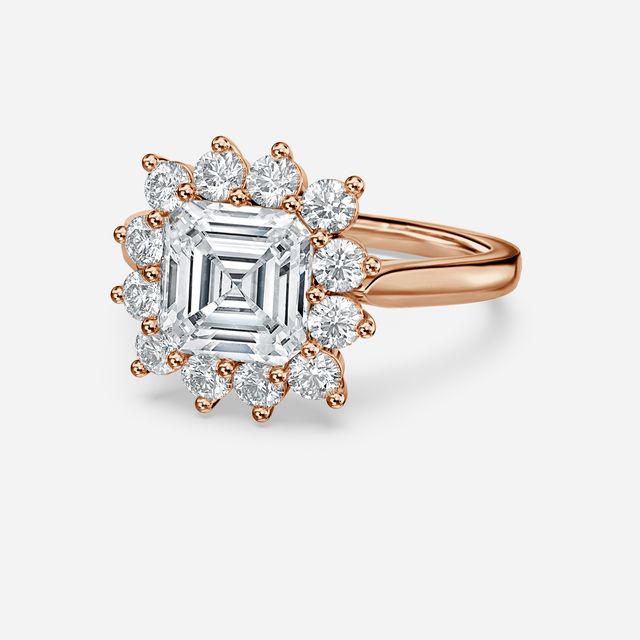 Diana Rose Gold Cluster Engagement Ring