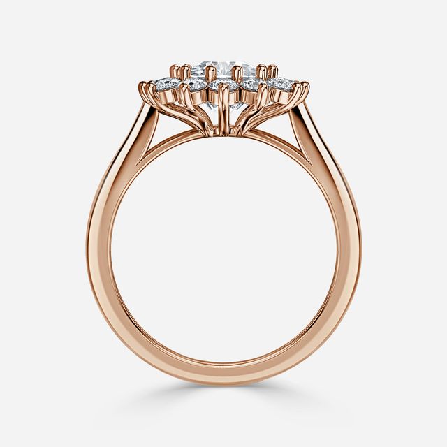 Diana Rose Gold Cluster Engagement Ring