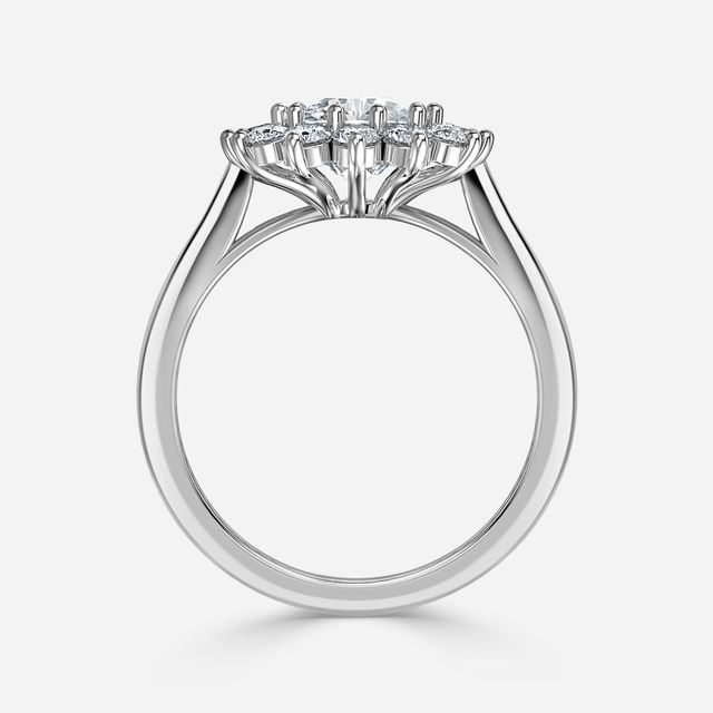 Diana White Gold Cluster Engagement Ring