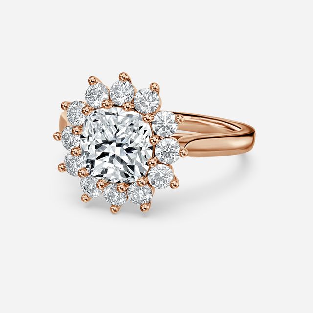 Diana Rose Gold Cluster Engagement Ring