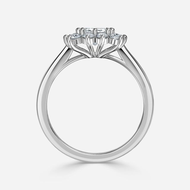 Diana White Gold Cluster Engagement Ring