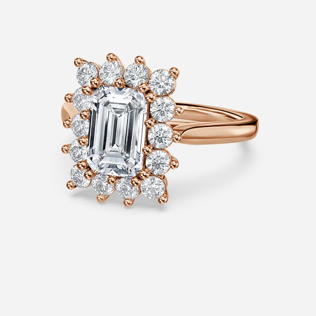 Diana Rose Gold Cluster Engagement Ring