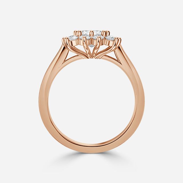Diana Rose Gold Cluster Engagement Ring
