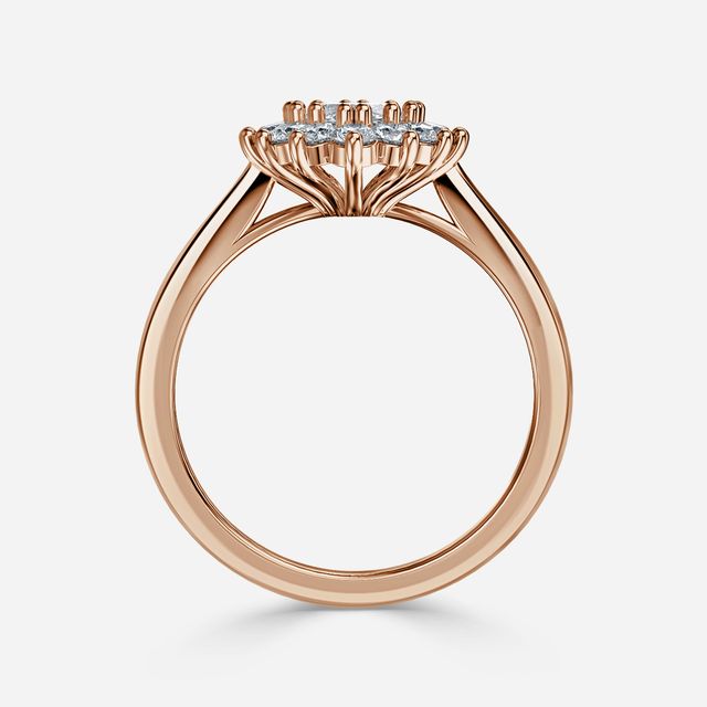 Diana Rose Gold Cluster Engagement Ring