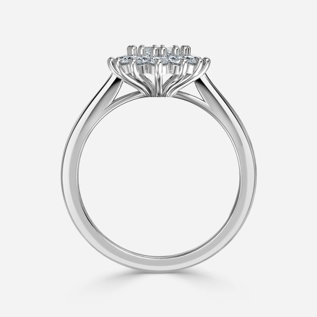 Diana White Gold Cluster Engagement Ring