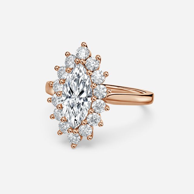Diana Rose Gold Cluster Engagement Ring