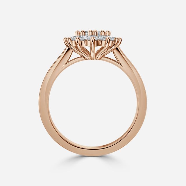 Diana Rose Gold Cluster Engagement Ring