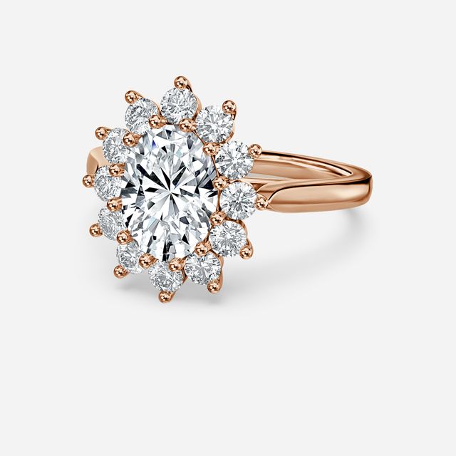 Diana Rose Gold Cluster Engagement Ring