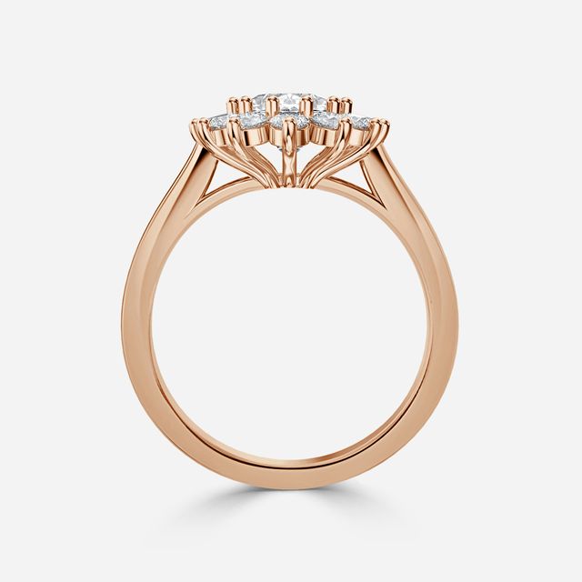 Diana Rose Gold Cluster Engagement Ring