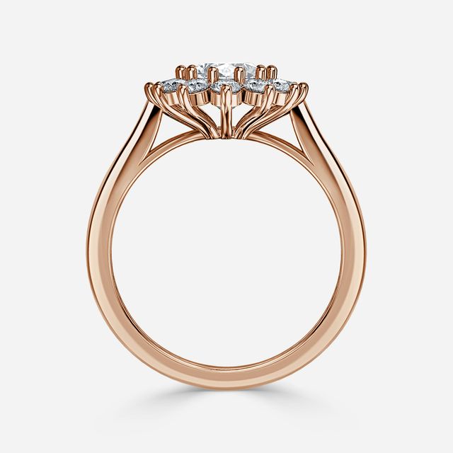 Diana Rose Gold Cluster Engagement Ring
