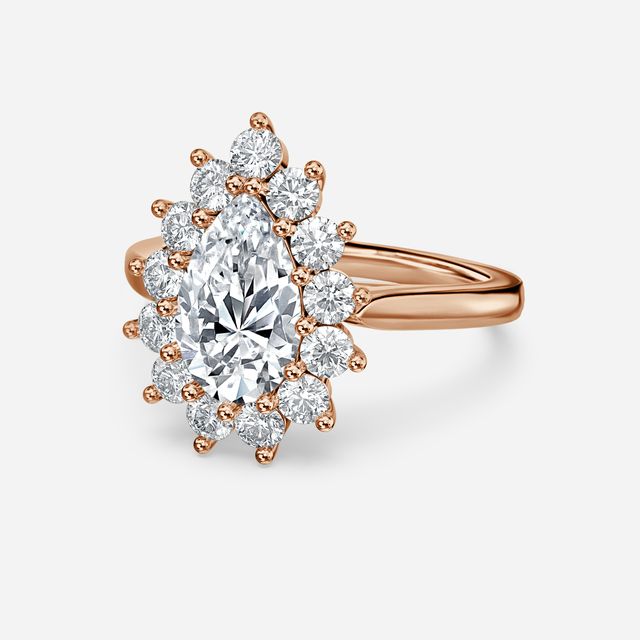 Diana Rose Gold Cluster Engagement Ring