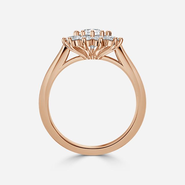 Diana Rose Gold Cluster Engagement Ring